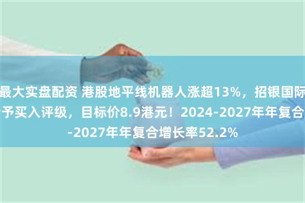 最大实盘配资 港股地平线机器人涨超13%，招银国际：首次覆盖给予买入评级，目标价8.9港元！2024-2027年年复合增长率52.2%