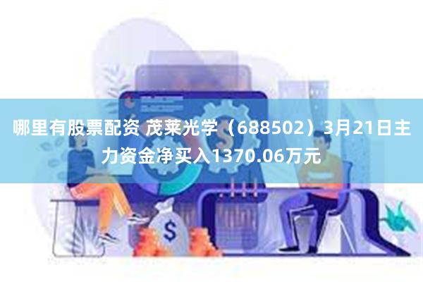 哪里有股票配资 茂莱光学（688502）3月21日主力资金净买入1370.06万元