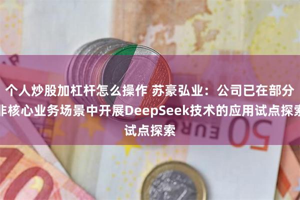 个人炒股加杠杆怎么操作 苏豪弘业：公司已在部分非核心业务场景中开展DeepSeek技术的应用试点探索