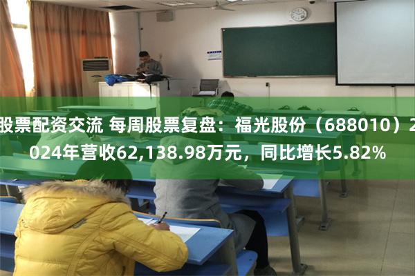 股票配资交流 每周股票复盘：福光股份（688010）2024年营收62,138.98万元，同比增长5.82%