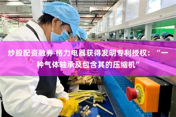 炒股配资融券 格力电器获得发明专利授权：“一种气体轴承及包含其的压缩机”