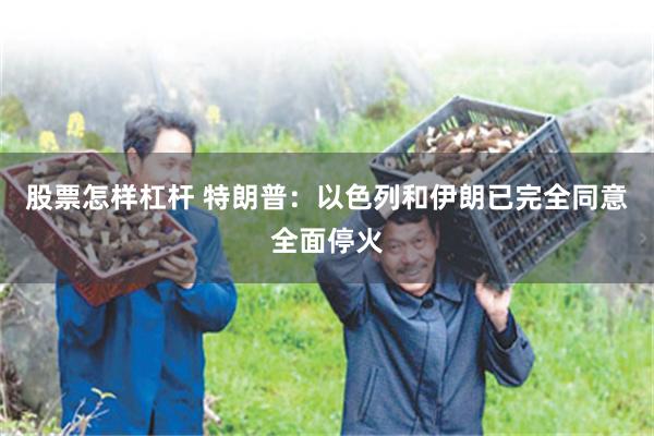 股票怎样杠杆 特朗普：以色列和伊朗已完全同意全面停火