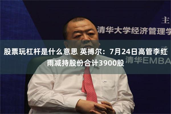 股票玩杠杆是什么意思 英搏尔：7月24日高管李红雨减持股份合计3900股