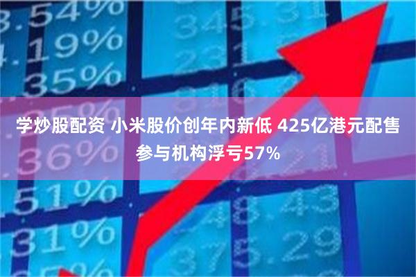 学炒股配资 小米股价创年内新低 425亿港元配售参与机构浮亏57%