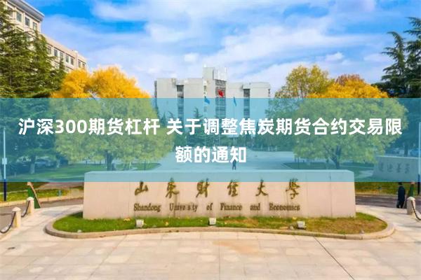 沪深300期货杠杆 关于调整焦炭期货合约交易限额的通知