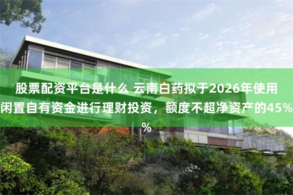 股票配资平台是什么 云南白药拟于2026年使用闲置自有资金进行理财投资，额度不超净资产的45%