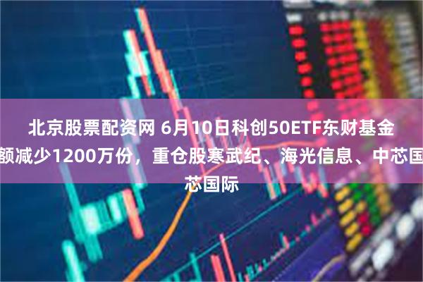 北京股票配资网 6月10日科创50ETF东财基金份额减少1200万份,重仓股寒武纪、海光信息、中芯国际