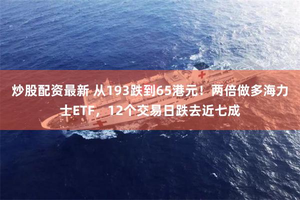 炒股配资最新 从193跌到65港元！两倍做多海力士ETF，12个交易日跌去近七成