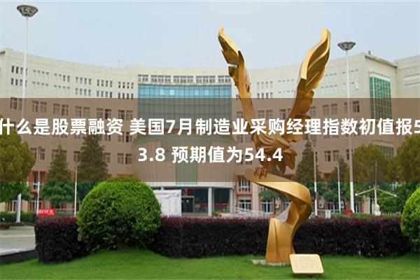 什么是股票融资 美国7月制造业采购经理指数初值报53.8 预期值为54.4