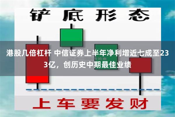 港股几倍杠杆 中信证券上半年净利增近七成至233亿,创历史中期最佳业绩