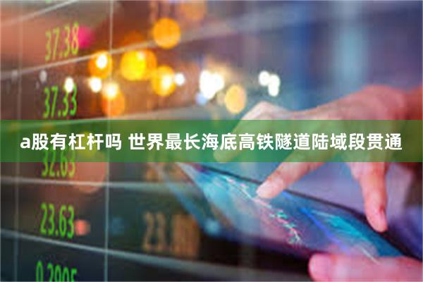 a股有杠杆吗 世界最长海底高铁隧道陆域段贯通