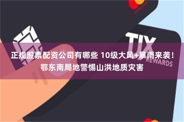 正规股票配资公司有哪些 10级大风+暴雨来袭！鄂东南局地警惕山洪地质灾害