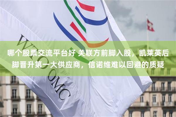 哪个股票交流平台好 关联方前脚入股，凯莱英后脚晋升第一大供应商，信诺维难以回避的质疑