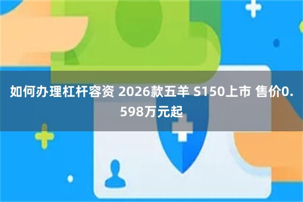 如何办理杠杆容资 2026款五羊 S150上市 售价0.598万元起
